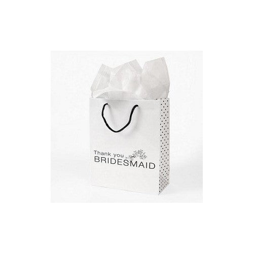Fun Express Lot of 12 White Paper Thank You Bridesmaid Wedding Bridal Party Gift Bags