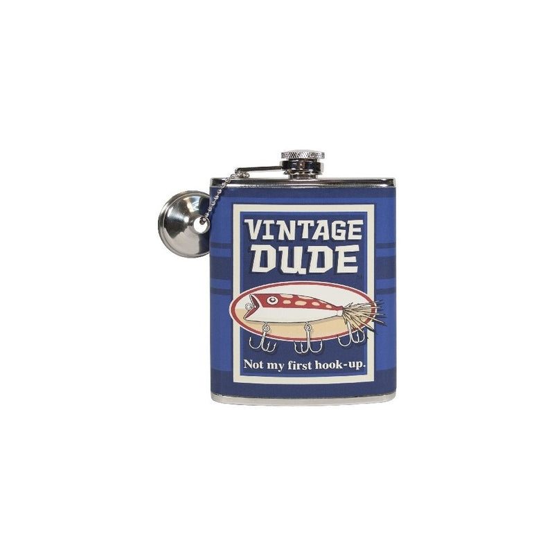 Laid Back CF12029 Vintage Dude Fishing Flask, 7-Ounce