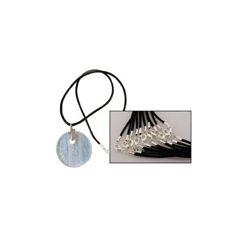 Find-Its Black Satin Cords with Silver Lobster Clasp, 18-Inch