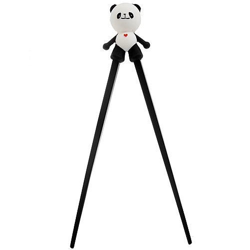 Makhry Cute Panda Plastic Chopsticks with Silicone Guide/Training Connector