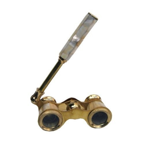 Solid Brass Opera Glasses with Solid Brass Handle - 4" - Miniature Binoculars