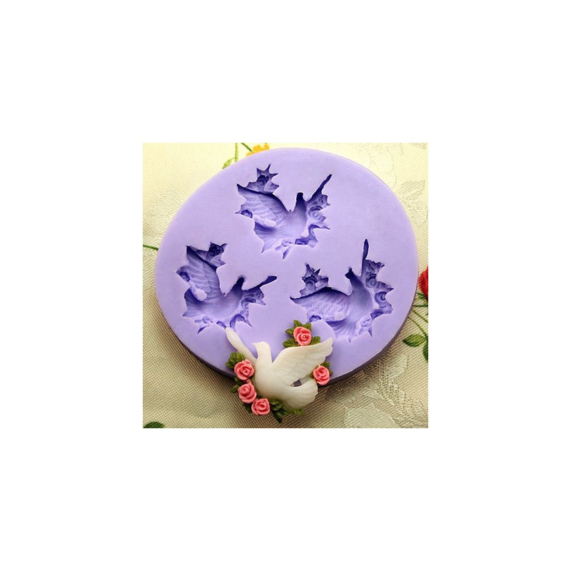 Longzang Dove Fondant Silicone Sugar Craft Mold, 3.6cm, Pink