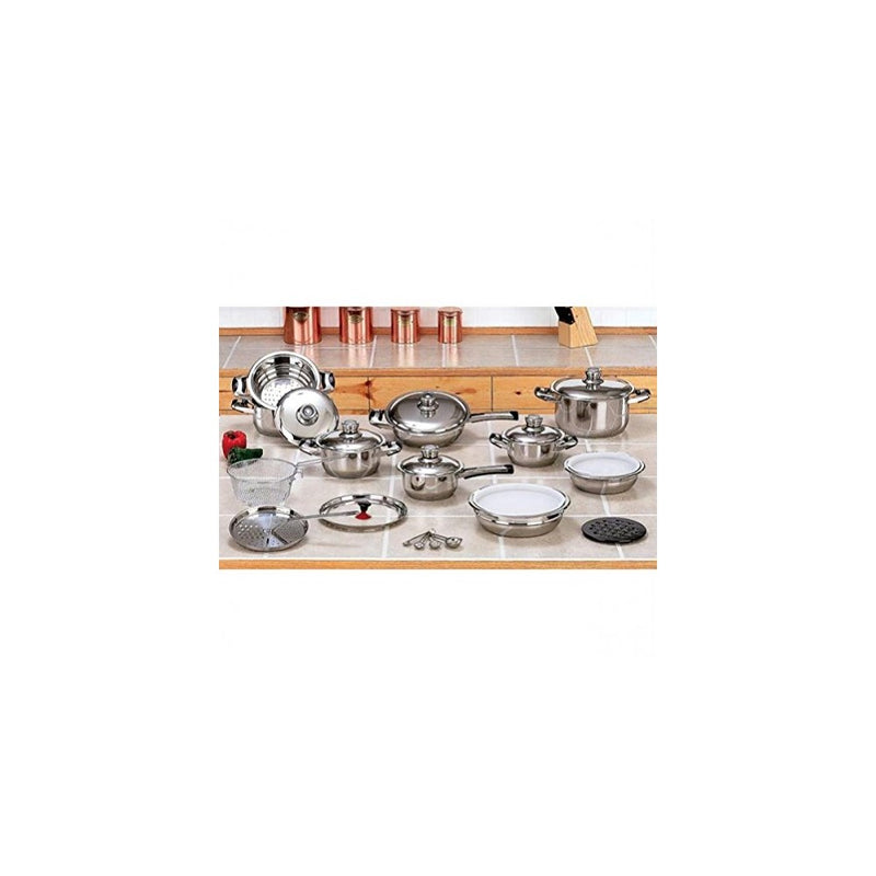 28pc 12-element High-quality Heavy-gauge Stainless Steel Cookware Set