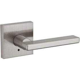 Kwikset 155HFL SQT 15 Halifax Square Privacy Bed/Bath Lever in Satin Nickel