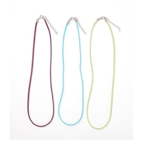 Bulk Buy: Darice DIY Crafts Leather Necklace Cord Assorted Colors Purple, Lime Green, Turquoise 18 in (3-Pack) 1994-02