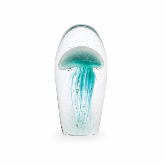Dynasty Gallery Large Glow in the Dark Glass Jellyfish, Turquiose
