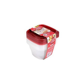 Food Storage Containers Set of 2 Betty Crocker 16.5 Oz. Durable Plastic Easy Seal 6 Count Reusable Bowls Dishwasher and Microwave Safe Great for Sandwiches Snacks Lunch Leftovers Soups Salads Crafts 12 Red Lids 12 Clear Bottoms Stackable Square.