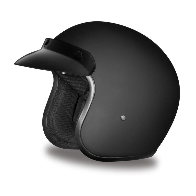 Daytona Helmets Cruiser Slim Line 3/4 Shell Helmets (Dull Black, Large) with Head Wrap and Draw String Bag