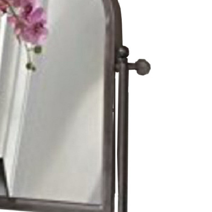 Classic Metal Vanity Set with Cheval Mirror and Stool, Black