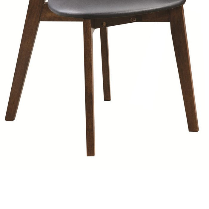 Dining Side Chair with curved Back, Brown & Black, Set of 2