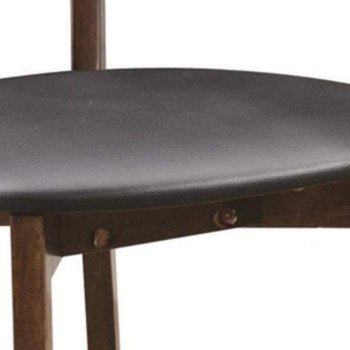 Dining Side Chair with curved Back, Brown & Black, Set of 2