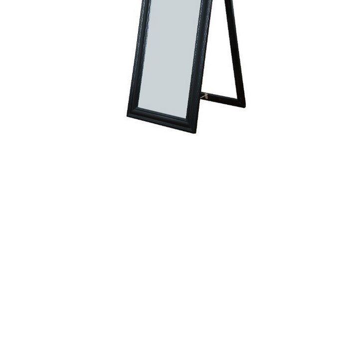 Standing Mirror withDecorative Design, Black