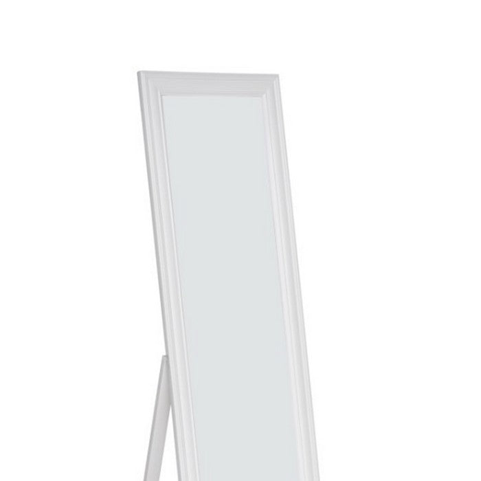 Standing Mirror withDecorative Design, White