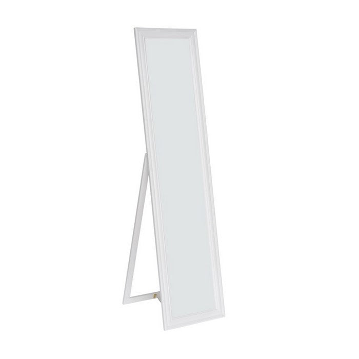 Standing Mirror withDecorative Design, White