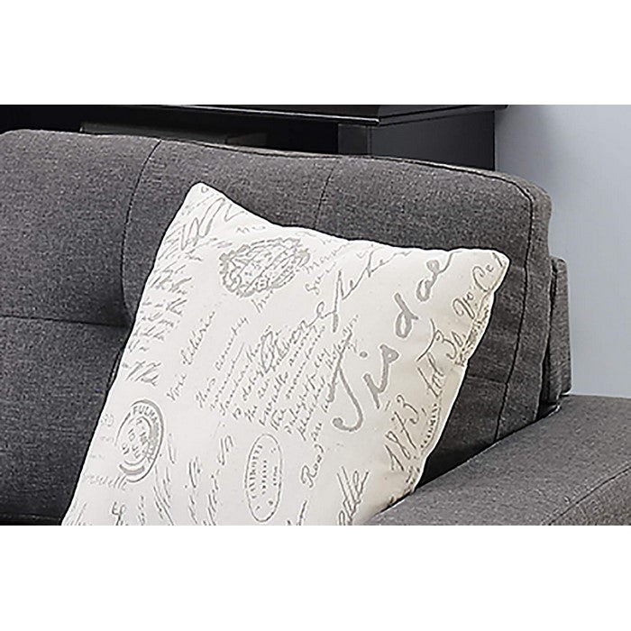 All In One Sectional With Ottoman And 2 Pillows In Gray
