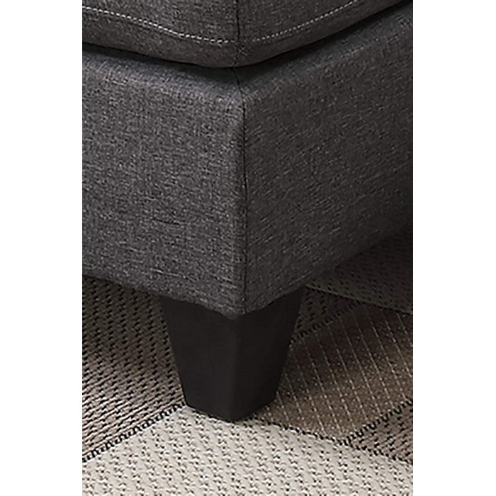 All In One Sectional With Ottoman And 2 Pillows In Gray