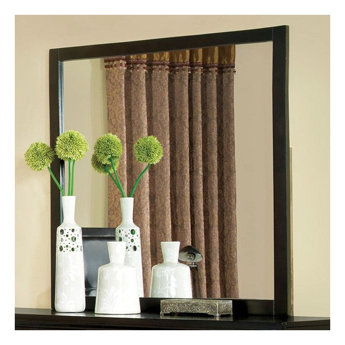 Mirror With Wooden Frame, Espresso Brown