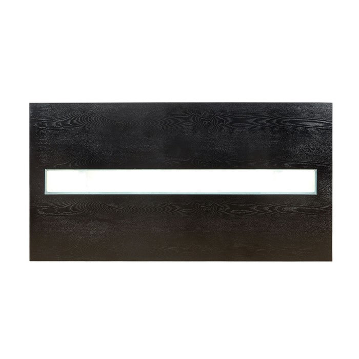 Glass-Insert Dining Table, Black