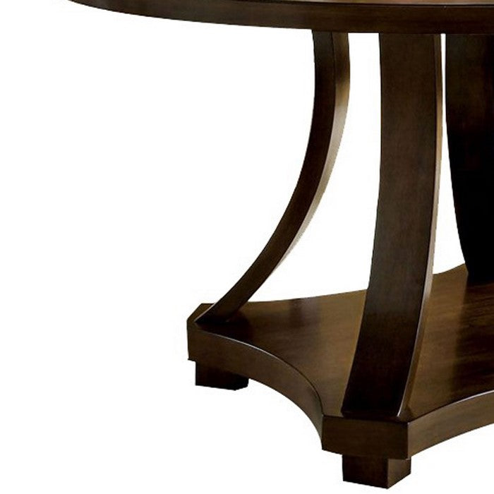 Round Dining Table, Dark Walnut Brown