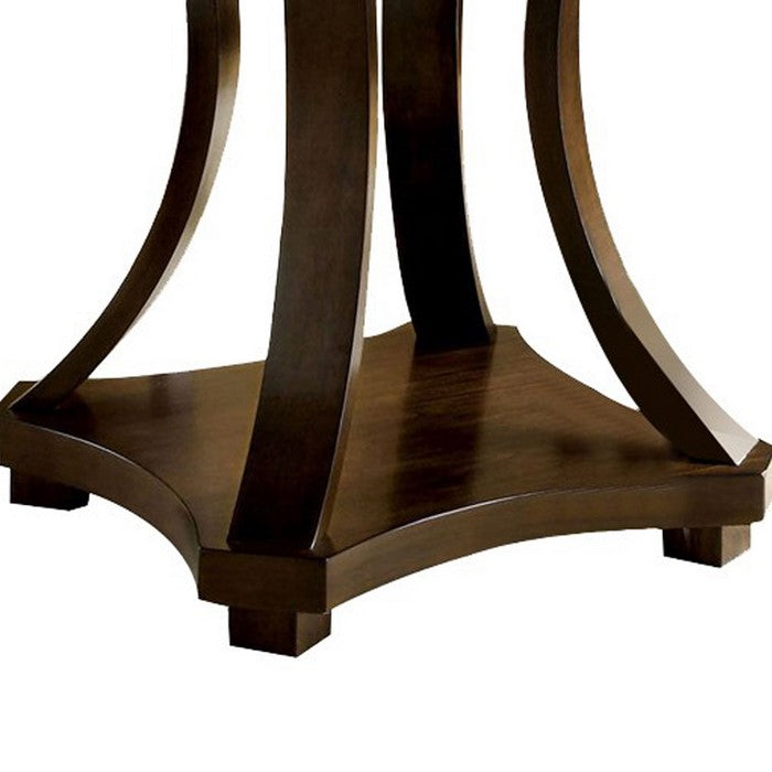 Round Dining Table, Dark Walnut Brown