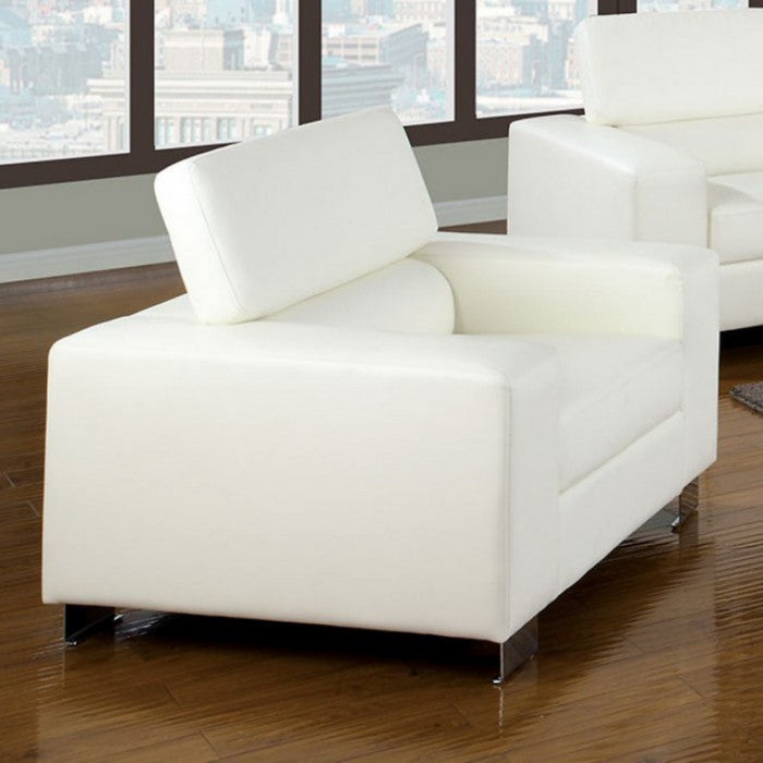 Upholstered Contemporary Chair, White
