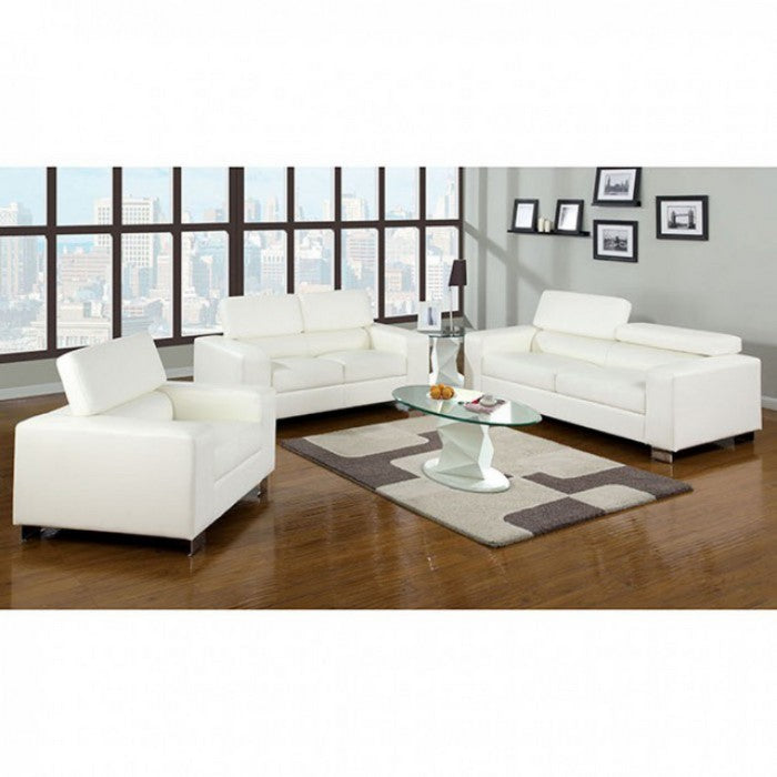 Upholstered Contemporary Chair, White