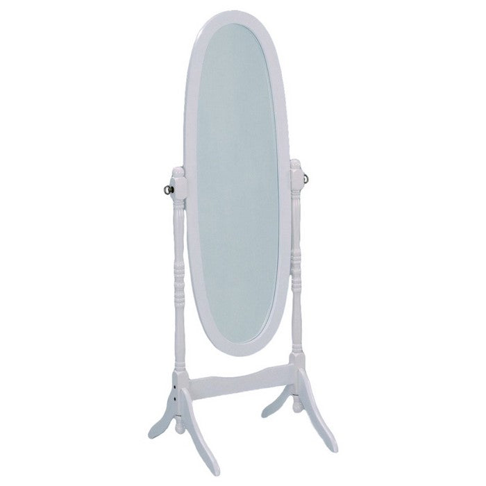 Wooden Full-Length Mirror In White