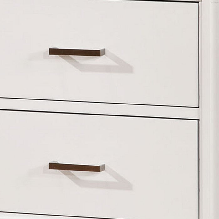 Transitional Solid Wood Night Stand With Drawers, White