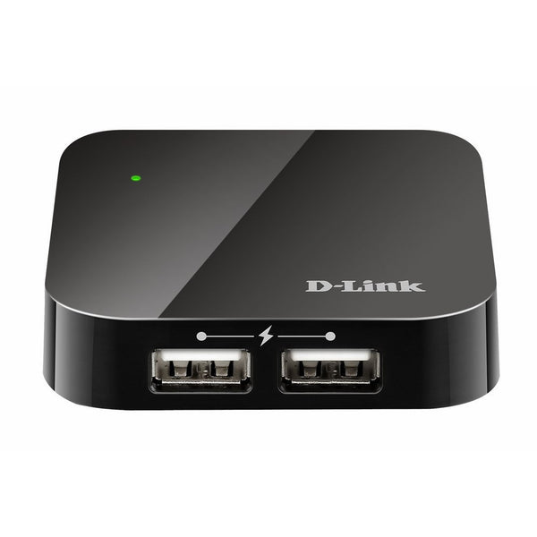 D-Link 4-Port USB 2.0 Hub including 4 Fast Charging Ports, mini USB 2.0 Port and 5V/2.5A Power Adapter (DUB-H4)