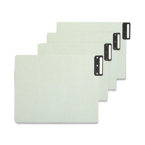 Smead 100% Recycled End Tab Pressboard File Guides, Vertical Metal Tab, Extra Wide Letter Size, Gray/Green, 50 per Box (61635)