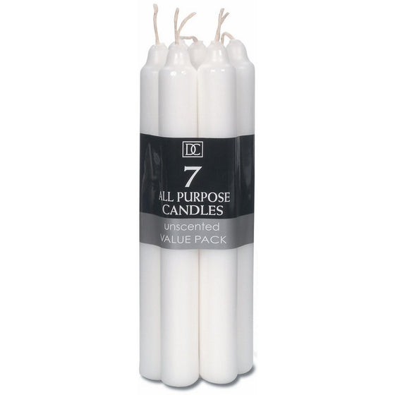 Candle - White - 7 inches - 7 pieces