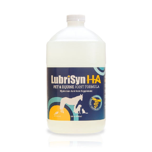 LubriSynHA Hyaluronic Acid Pet & Equine Joint Formula 128oz - All-Natural, High-Molecular Weight Liquid Hyaluronan - Joint Support for Horses, Dogs, Cats - Promotes Healthy Joint Function, Made in USA