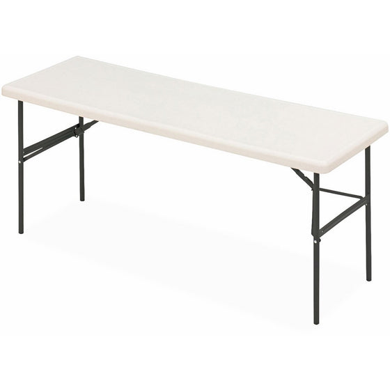 Iceberg ICE65383 IndestrucTable TOO 1200 Series Steel Legs Plastic Folding Table, 300 lbs Capacity, 72" Length x 24" Width x 29" Height, Platinum