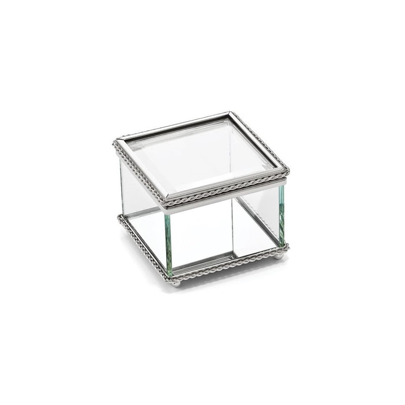 Creative Gifts Glass Square Hinged Box