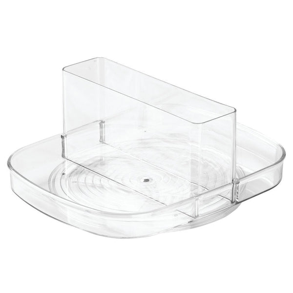 InterDesign Linus Lazy Susan Turntable Napkin and Condiments Holder - Clear