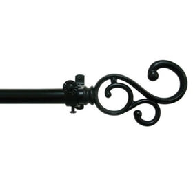 Achim Home Furnishings Buono II Medley Curtain Rod with Finials, 28-Inch Extends to 48-Inch