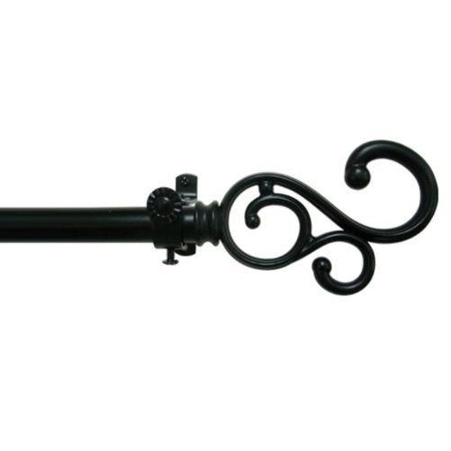 Achim Home Furnishings Buono II Medley Curtain Rod with Finials, 28-Inch Extends to 48-Inch