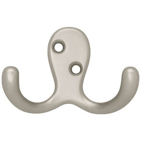 LIBERTY B46114Q-SN-C5 Double Prong Robe Hook, Satin Nickel, Matte Nickel