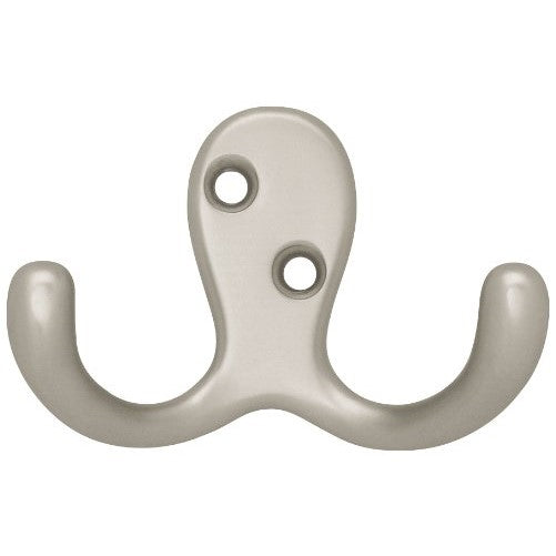 LIBERTY B46114Q-SN-C5 Double Prong Robe Hook, Satin Nickel, Matte Nickel