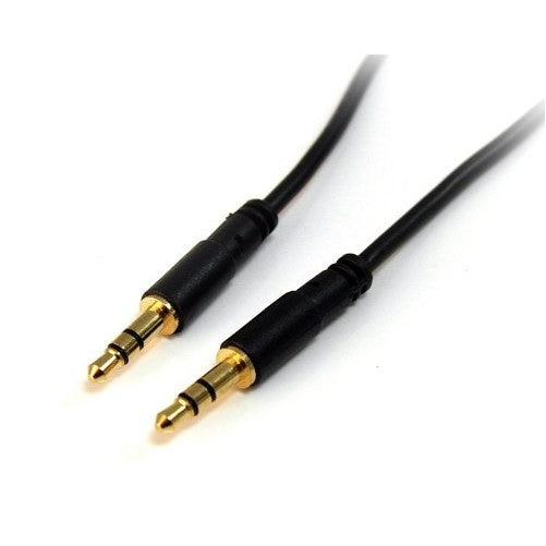 StarTech.com MU1MMS Slim 3.5mm Stereo Audio Cable - M/M (1 Feet)