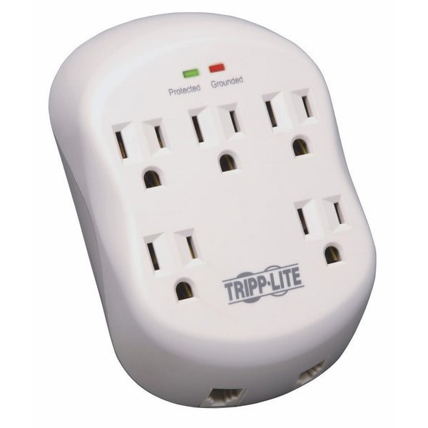 Tripp Lite 5 Outlet Surge Protector Power Strip, Direct Plug In, RJ11 Protection, & $15,000 INSURANCE (SK5TEL-0)