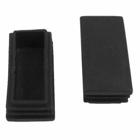 uxcell Plastic Home Rectangle Tube Inserts End Blanking Cap 48mm x 24mm 10 Pcs Black
