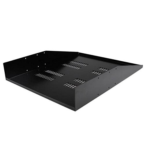 StarTech.com 2U 150lbs/68kg Vented Rack Mount Cantilever with Center Mount Sever Cabinet 2 Post Shelf - CABSHF2POSTV