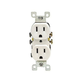 Leviton S02-05320-0WS White Residential Grade Straight Blade Duplex Receptacle