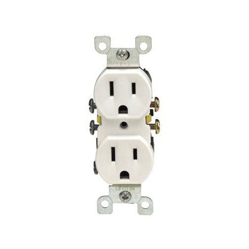 Leviton S02-05320-0WS White Residential Grade Straight Blade Duplex Receptacle