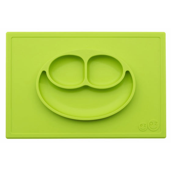 ezpz Happy Mat - One-piece silicone placemat  plate (Lime)