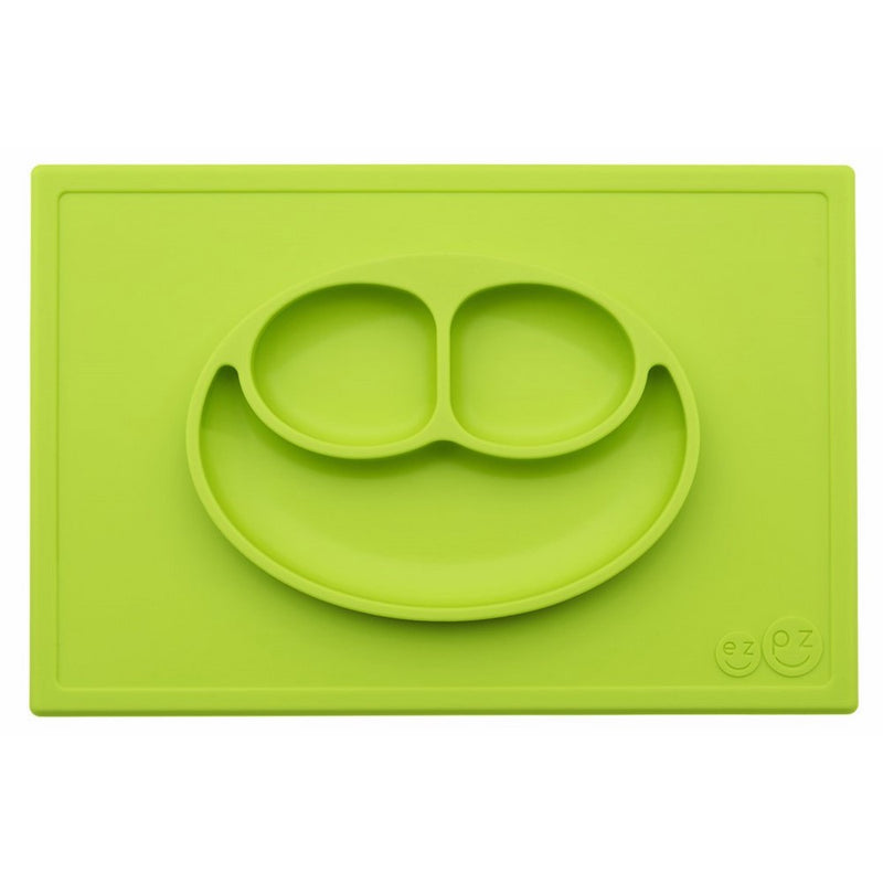 ezpz Happy Mat - One-piece silicone placemat  plate (Lime)