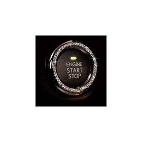 Bling Car Decor Crystal Rhinestone Car Bling Ring Emblem Sticker, Bling Car Accessories For Auto Start Engine Ignition Button Key & Knobs, Bling For Car Interior, Unique Gift For Women (Silver)