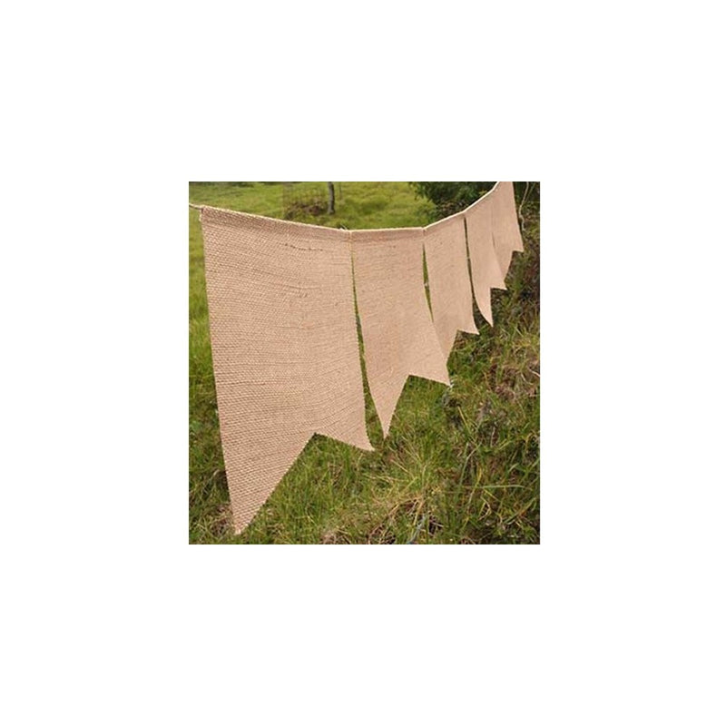 Burlap Banner Rectangle 8 x 10 inch flags, 88 inches long, Bunting 5pc