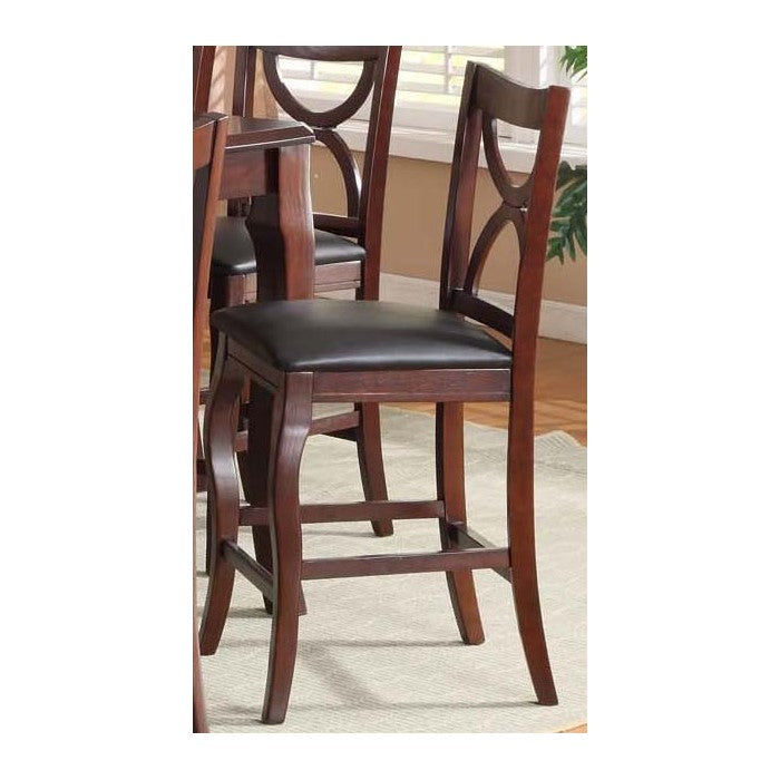 Wooden Counter Height Pub Chair, Set of 2, Brown